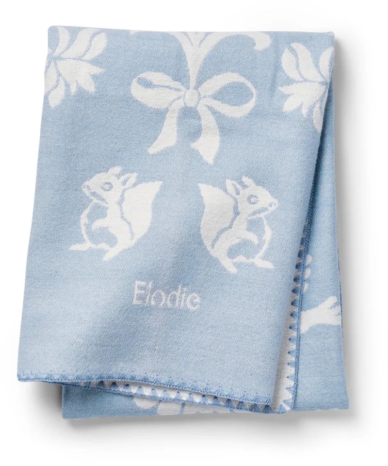 Jacquard Deken - Baby deken - Dekentje - Katoenen dekentje - 75x100 cm - Wiegdeken von Elodie Details in Blueberry blue – Produktfoto 1 von 3