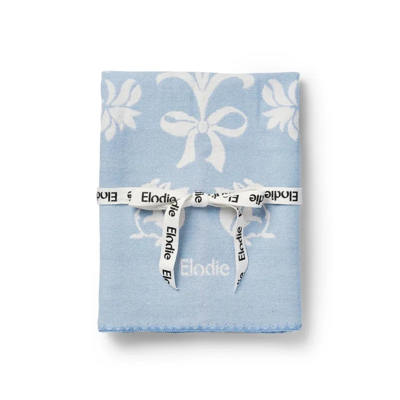 Jacquard Deken - Baby deken - Dekentje - Katoenen dekentje - 75x100 cm - Wiegdeken von Elodie Details in Blueberry blue – Produktfoto 2 von 3