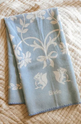 Jacquard Deken - Baby deken - Dekentje - Katoenen dekentje - 75x100 cm - Wiegdeken von Elodie Details in Blueberry blue – Produktfoto 3 von 3