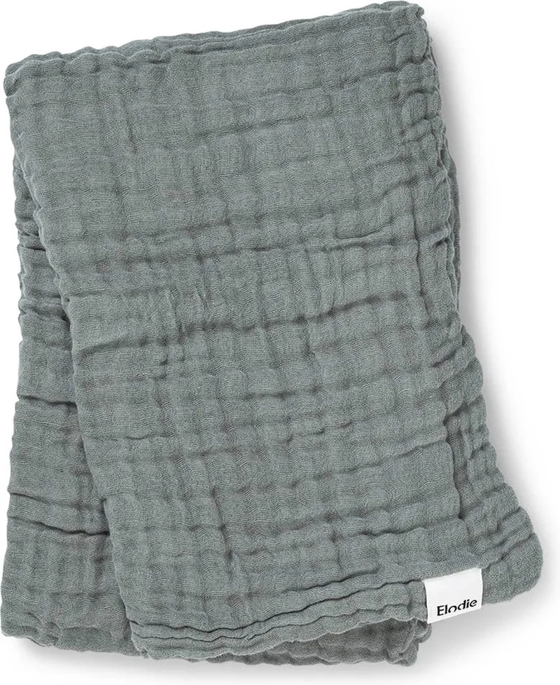 Kreukel Baby deken - Knuffeldeken- Dekentje - Dekentjes - Dekens - Hydrofiele doeken - Deco Turquoise (120x120cm) by Elodie Details in Blue – product photo
