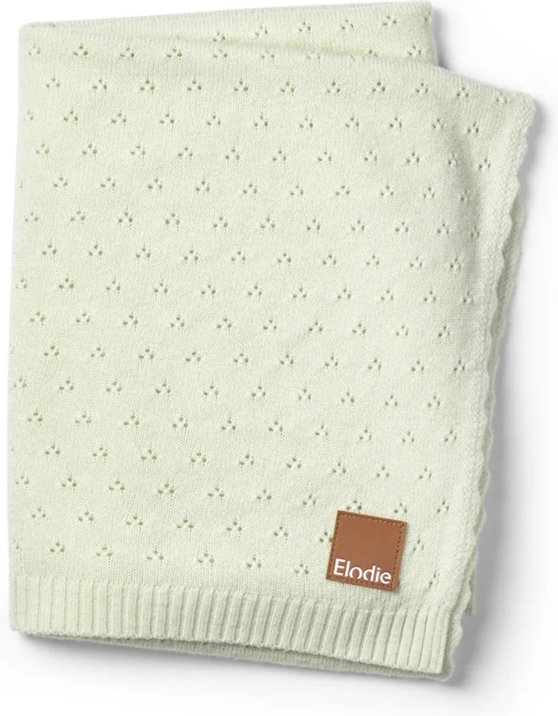 Pointelle Deken - Wiegdeken - Dekentje baby - Babydeken - Dekentje - 100 cm x 75 cm by Elodie Details in Gelato Green – product photo