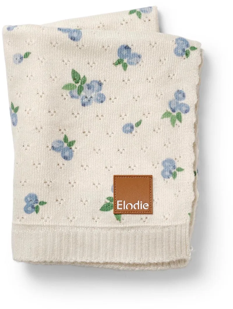 Pointelle Deken - Wiegdeken - Dekentje baby - Babydeken - Dekentje - 100 cm x 75 cm - Blueberry Bliss by Elodie Details in Blueberry biss – product photo
