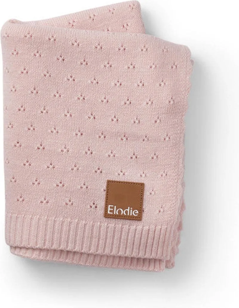 Pointelle Deken - Wiegdeken - Dekentje baby - Babydeken - Dekentje - 100 cm x 75 cm by Elodie Details in Misty Pink – product photo