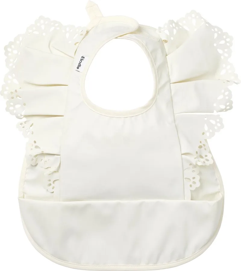 slab - Slabbetjes- Slabbertjes Baby - Slab - Slab met opvangbakje - Vanilla White de Elodie Details en Blanc – photo produit