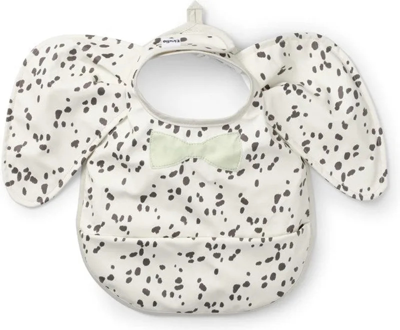Slabbetje met opvangbakje - Slabbetjes - Slabbertjes Baby - Slab - Dalmatian Dots van Elodie Details in Dalmation Dots – productfoto