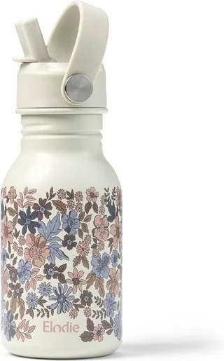 Water bottle - Waterfles kinderen - Drinkfles met rietje - Drinkbeker - rvs drinkfles 350ml van Elodie Details in Blue Garden – productfoto 1 van 3