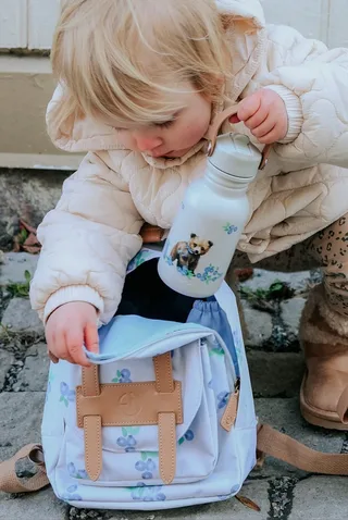 Water Bottle - Waterfles kinderen - Drinkfles met rietje - Drinkbeker - rvs drinkfles 350ml - Billy van Elodie Details in Blueberry bliss – productfoto 2 van 3