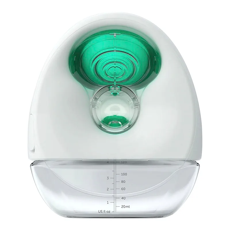 Pump Enkele Elektrische Borstkolf - Draagbaar - Hands-free - Geluidsloos - Incl. 2 flessen von Elvie in Wit – Transparant – Groen – Produktfoto 2 von 3