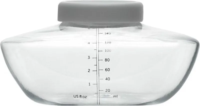 Pump Moedermelkflesjes Bewaarflesjes - BPA-vrij - 150ml - 3 Flessen & 3 Deksels de Elvie en Transparant – grijs – photo produit