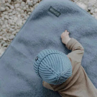 Babydecke Merinowolle-Teddy 75x95 cm de emma & noah en Bleu, 75 × 90 mm – photo produit 1 sur 3