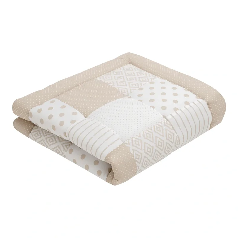 Krabbeldecke Patchwork 200x200 cm de emma & noah en Marron – photo produit 1 sur 3