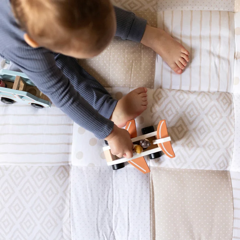 Krabbeldecke Patchwork 200x200 cm de emma & noah en Marron – photo produit 3 sur 3