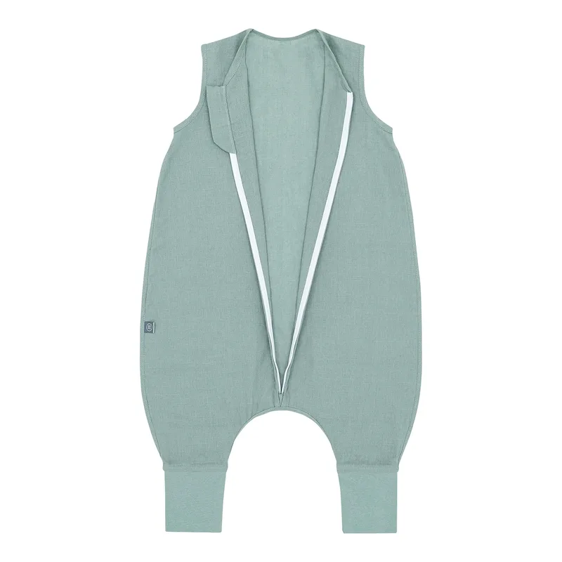 Sommer-Sleepoverall Leinen 0.5 TOG de emma & noah en Vert – photo produit 1 sur 3