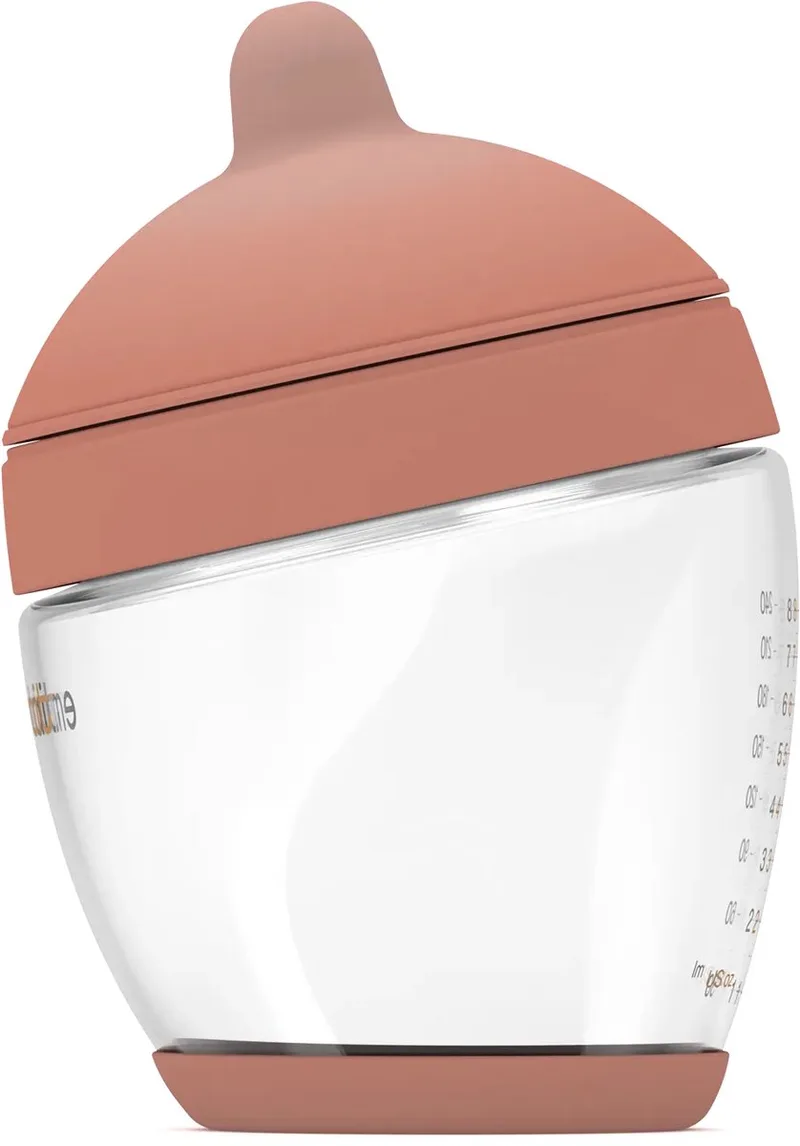 Classic Glazen Babyfles - responsief voeden - anti-koliek - borstvormig - 240 ml - kleur: - maat: 3 de Emulait en Medium – photo produit