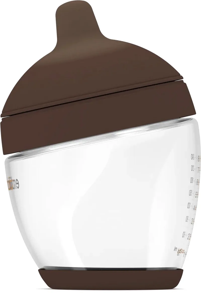 Classic Glazen Babyfles - responsief voeden - anti-koliek - borstvormig - 240 ml - kleur: - maat: 4 de Emulait en Rich – photo produit