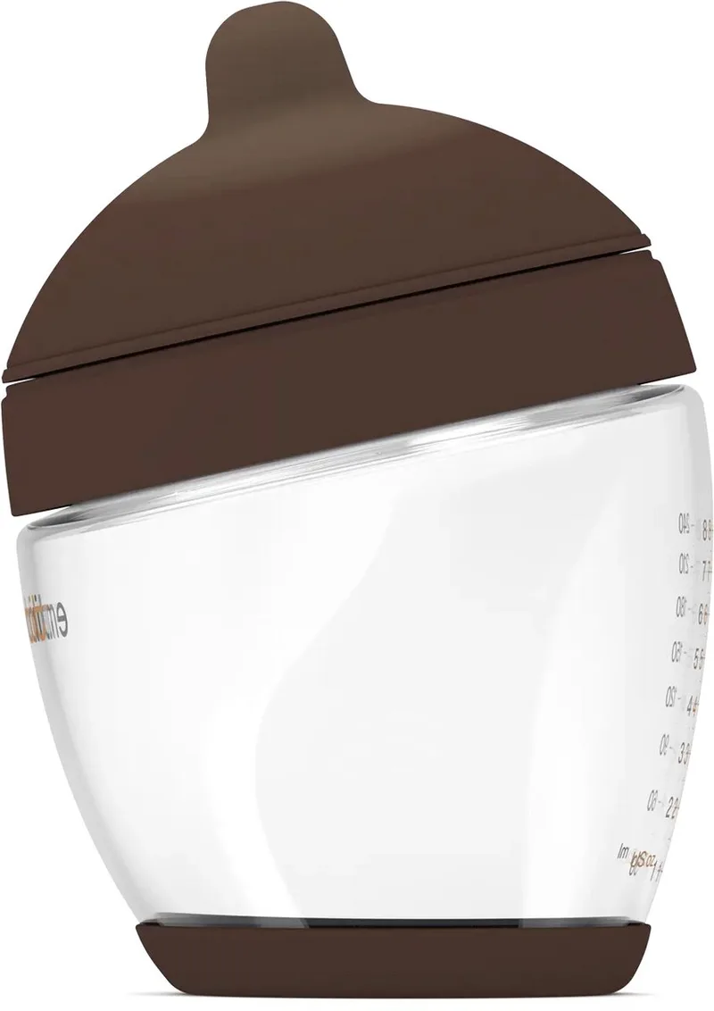 Classic Glazen Babyfles - responsief voeden - anti-koliek - borstvormig - 240 ml - kleur: - maat: 2 by Emulait in Rich – product photo