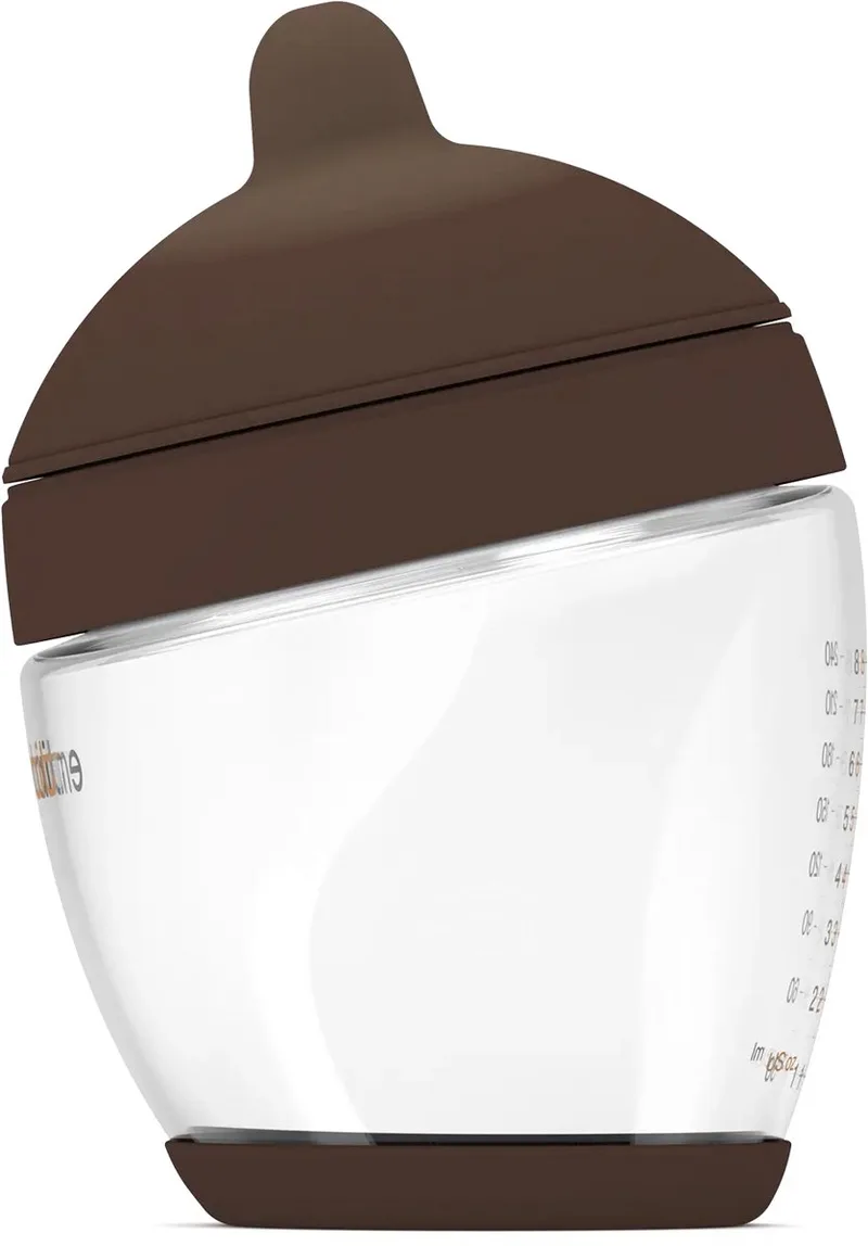 Classic Glazen Babyfles - responsief voeden - anti-koliek - borstvormig - 240 ml - kleur: - maat: 3 by Emulait in Rich – product photo
