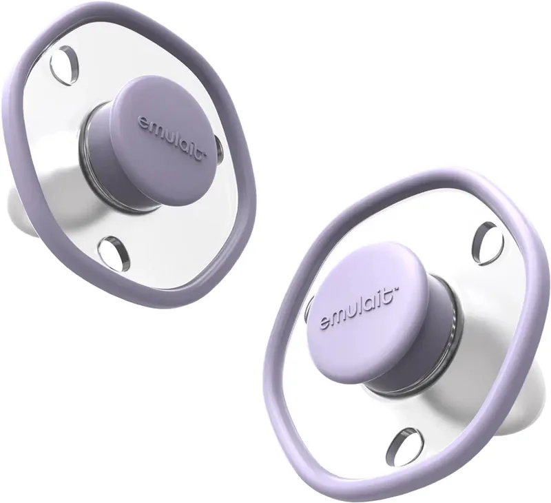 Fopspeen (2 stuks) - natuurlijk troosten - voorkomt zuigverwarring - bpa-vrij - Kleur: - Maat: 6+ months van Emulait in Lilac – productfoto