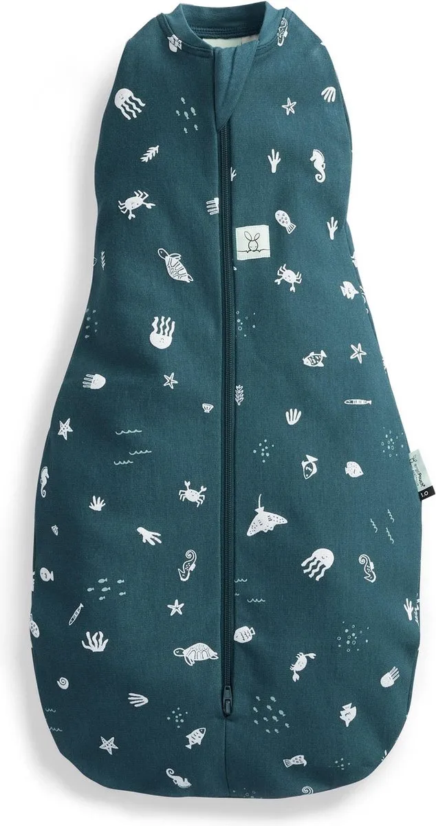 Cocoon inbaker slaapzak - 0,2 Tog - 2-in-1 Slaapzak - Combi Slaapzak Baby + Inbakerslaapzak - Slaapzakken- Zomerslaapzak - Slaapzak 80 cm van ergoPouch in Ocean – productfoto