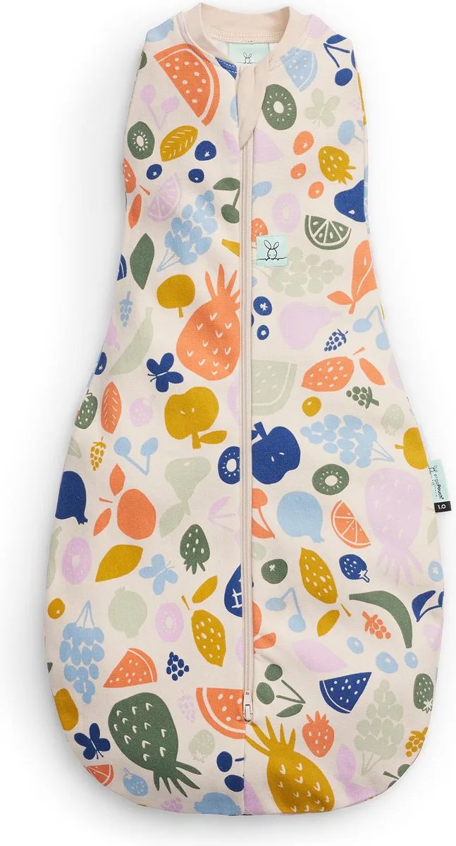 Cocoon inbaker slaapzak - 0,2 Tog - 2 in 1 Slaapzak - Slaapzak Baby + Inbakerslaapzak - Slaapzakken - Zomer slaapzak - Slaapzak 80 cm van ergoPouch in Fruit Salad – productfoto