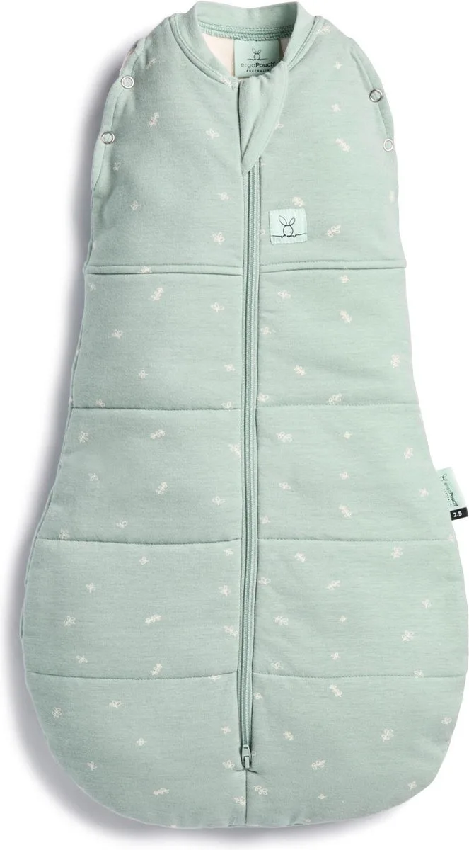 Cocoon inbaker slaapzak - 2,5 Tog -2-in-1 Slaapzak - Combi Slaapzak Baby + Inbakerslaapzak - Slaapzakken -Slaapzak 55 cm fra ergoPouch i Sage – produktbillede