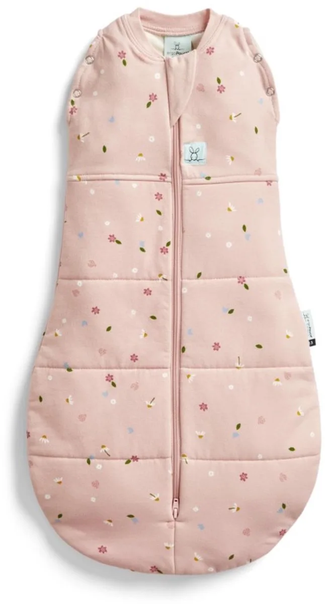 Cocoon inbaker slaapzak - 3,5 Tog - 2-in-1 Slaapzak - Combi Slaapzak Baby + Inbakerslaapzak - Slaapzakken -Slaapzak 60 cm fra ergoPouch i Daisies – produktbillede