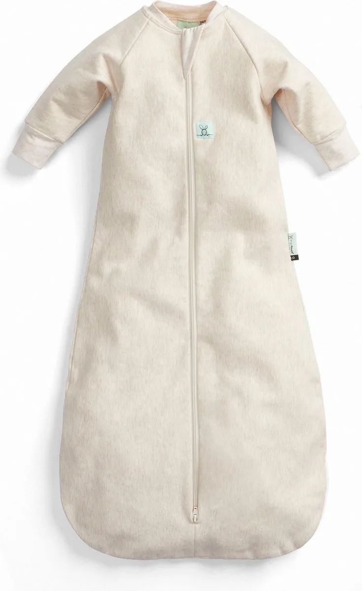 Jersey Slaapzak met mouwen - 1.0 Tog - Baby Slaapzak - Slaapzakken - Slaapzak kind - Slaapzak 80 cm - Oatmeal Marle de ergoPouch en Oatmeal marle- beige – photo produit