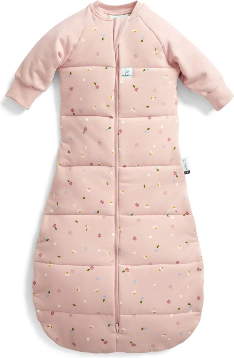 Jersey Slaapzak met mouwen - 3,5 TOG - Slaapzak - Slaapzak Baby - Slaapzakken - Slaapzak 80 cm - 3-12 md - Daisies by ergoPouch in Daises – product photo