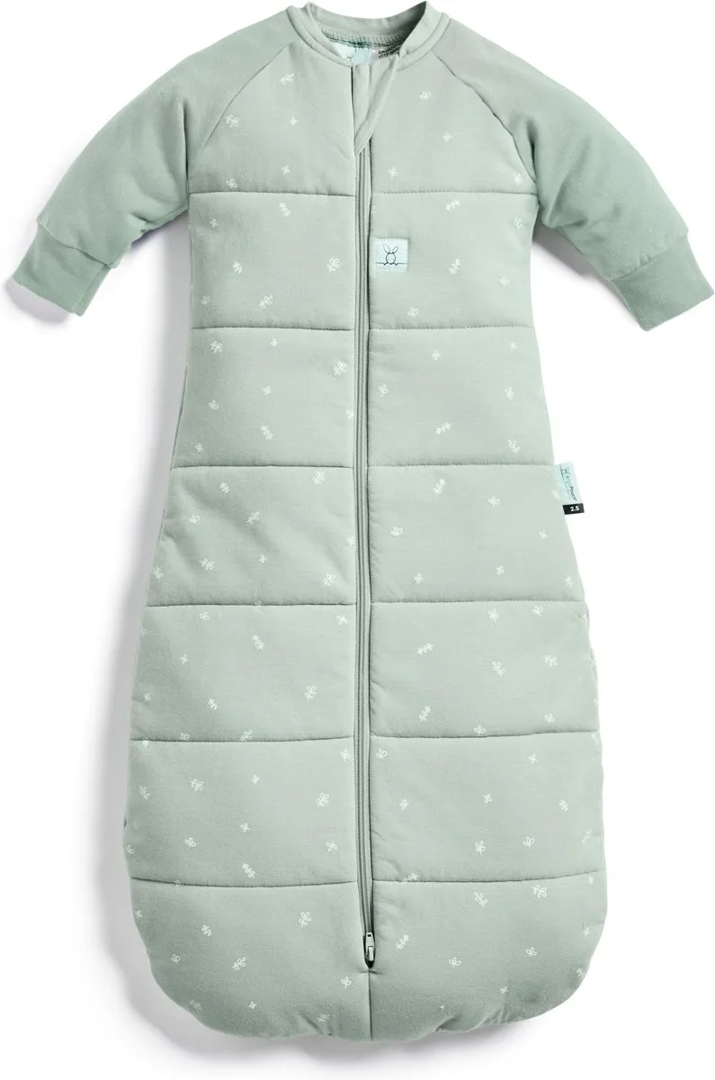 Jersey Slaapzak met mouwen - 3,5 Tog - Slaapzakken - Slaapzak Baby - Slaapzak - Slaapzak 80 cm - 3-12 md van ergoPouch in Sage – productfoto