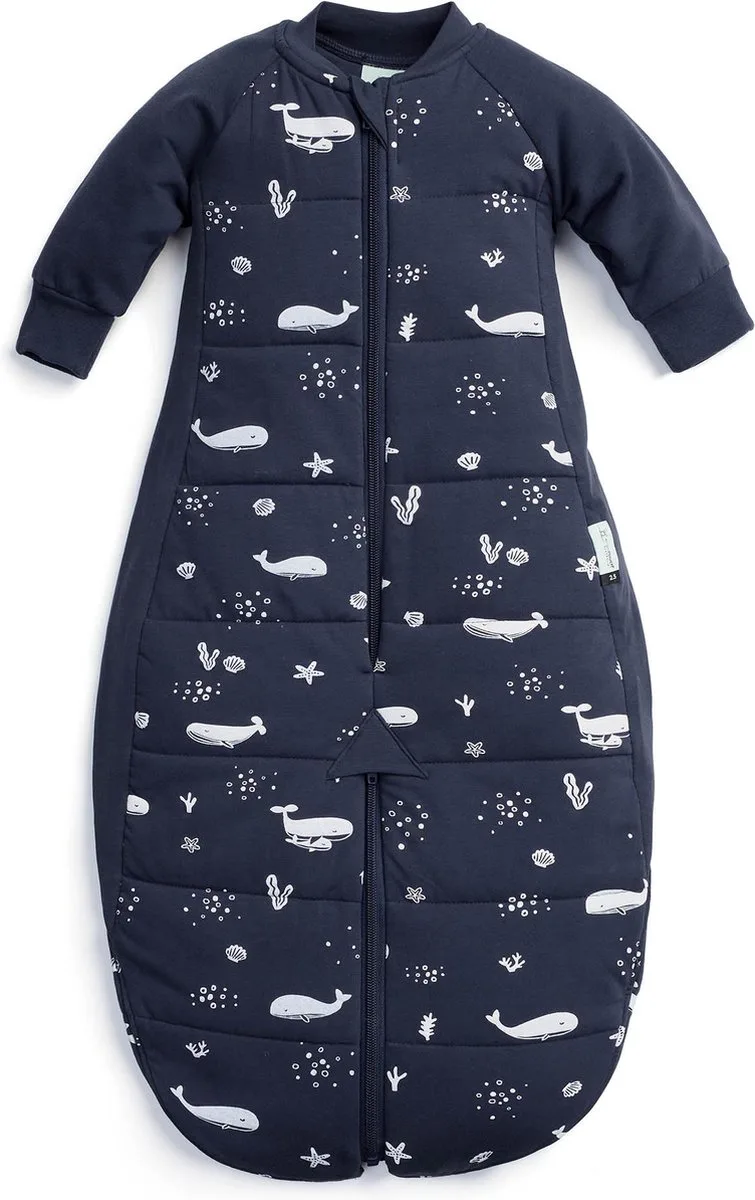 Jersey Sleepsuit Slaapzak - 2,5 Tog - Slaapzak - Slaapzakken - Slaapzak 108 cm - Slaapzak 2-4 jaar van ergoPouch in Whale – productfoto