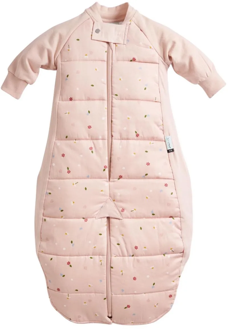 Sleepsuit Slaapzak - 2,5 Tog - Slaapzak - Slaapzak Baby - Slaapzakken - Slaapzak kind winter - 8-24 md - Slaapzak 90 cm - Daisies van ergoPouch in Roze – productfoto
