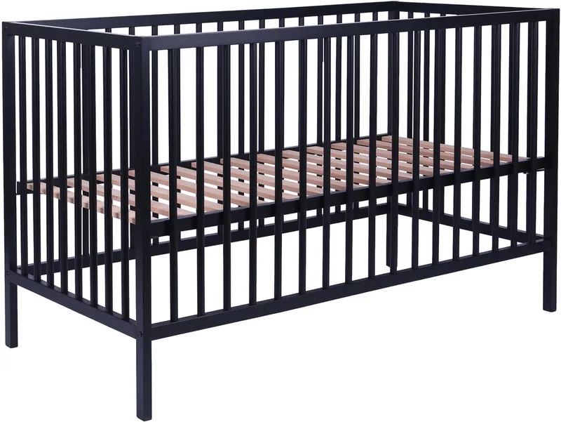 Ledikant - Solid Beech - 60 x 120 cm fra Europe Baby i Zwart – produktbillede