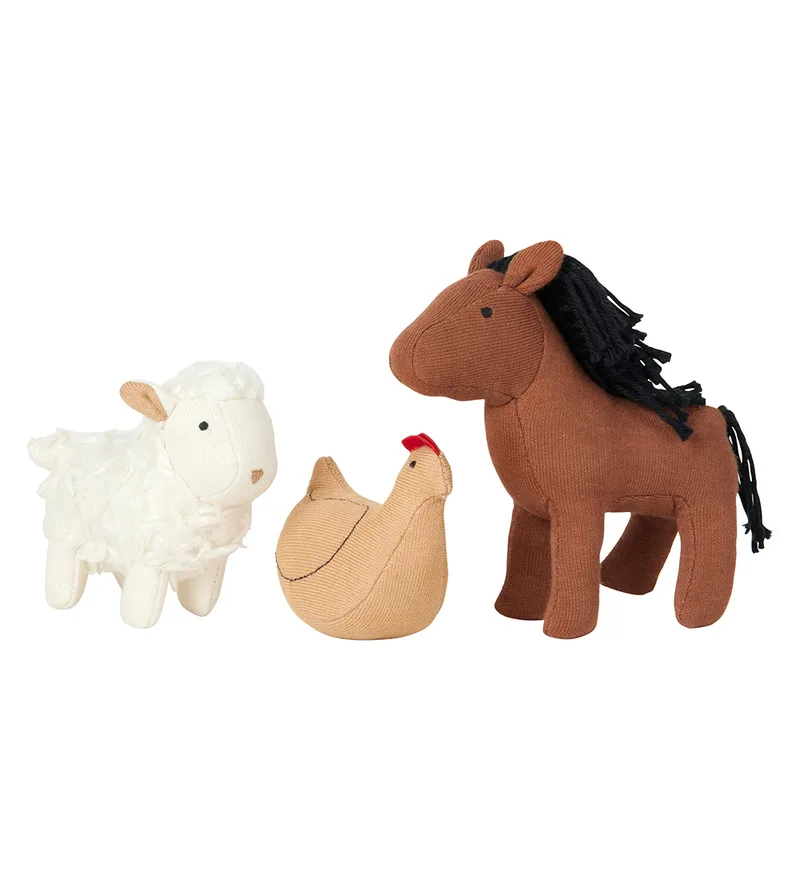 Knuffels - 3-pack - Pocket Friend - Farm Animals by Fabelab – product photo