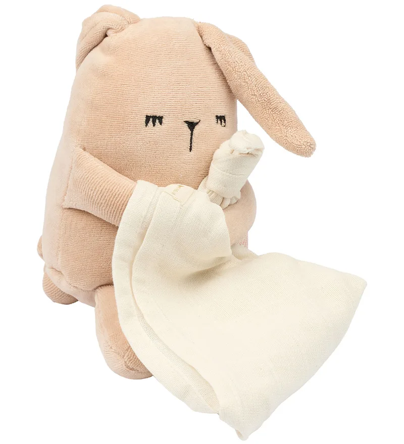 Muzikale teddybeer - Bunny - 18 cm - Dusty Rose van Fabelab – productfoto