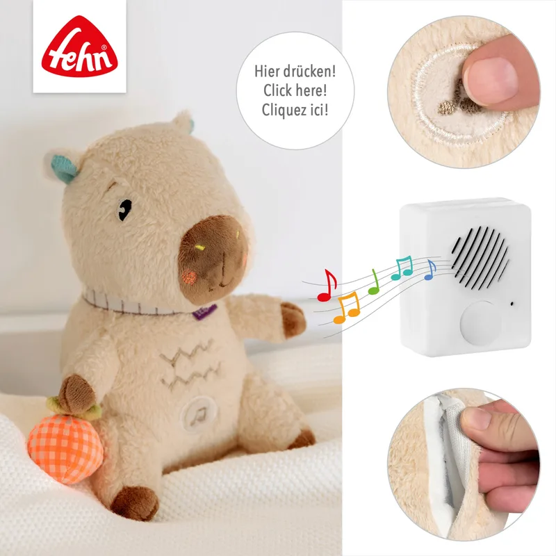 Einschlafhilfe Capybara Clara 18cm de Fehn en Multicolore, 18 × 9 × 8,5 mm – photo produit 2 sur 3