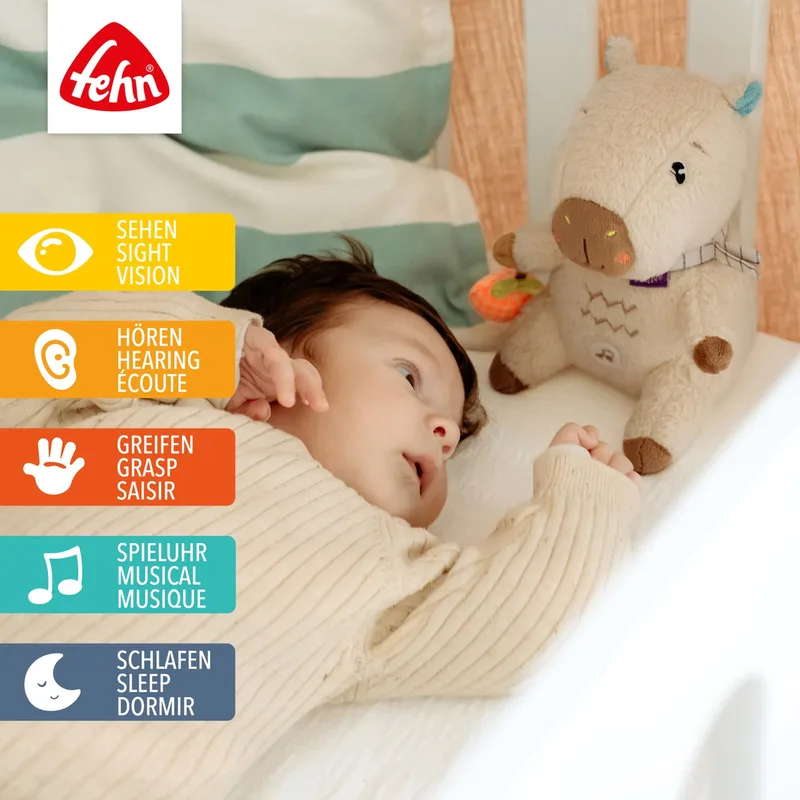 Einschlafhilfe Capybara Clara 18cm de Fehn en Multicolore, 18 × 9 × 8,5 mm – photo produit 1 sur 3