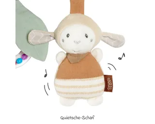 Greifspielzeug Esel & Schaf Activity-Trapez, zum Aufhängen - Stoff-Lernspielzeug mit Rassel und Quietsche från Fehn i Grå – produktbild 5 av 5