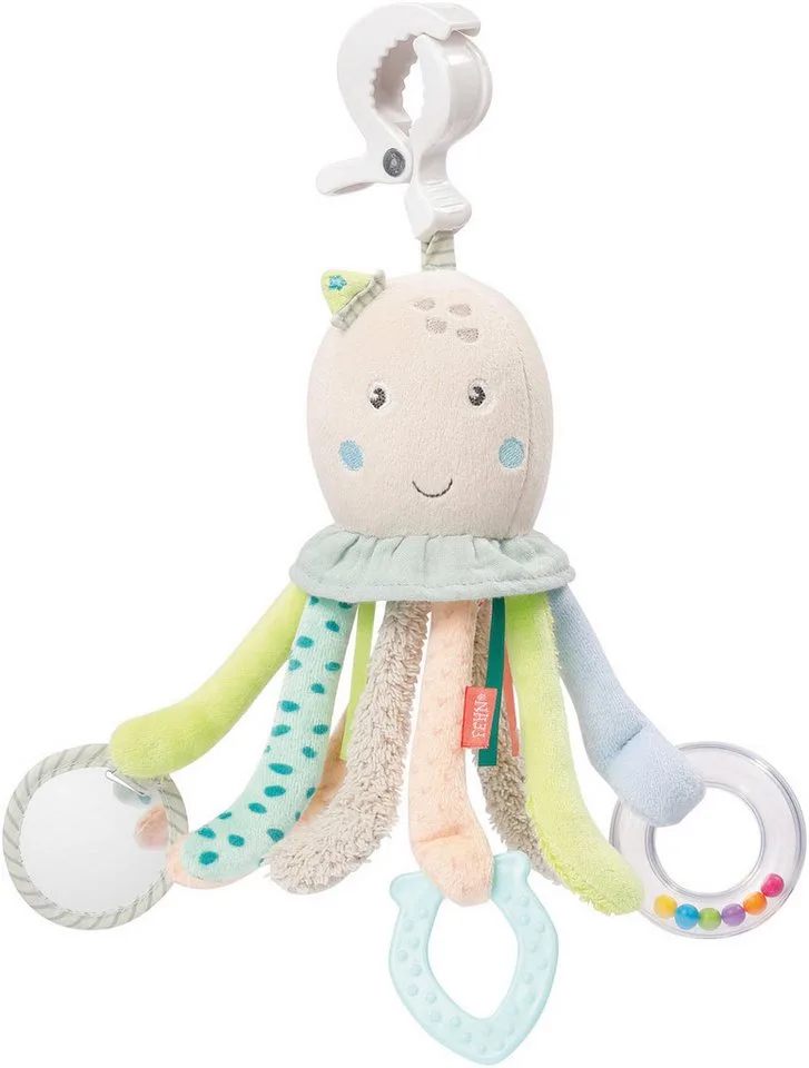 Greifspielzeug Meereskinder, Activity-Oktopus, zur Befestigung an Kinderwagen, Babyschale oder Bett van Fehn in Meerkleurig – productfoto
