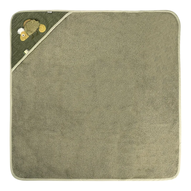 Kapuzenbadetuch 80x80 cm by Fehn in Oliv, 80 × 80 × 0,5 mm – product photo 1 of 3
