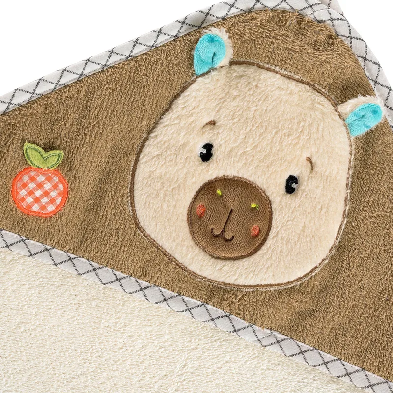Kapuzenbadetuch Capybara Clara 80x80cm van Fehn in Beige – productfoto 2 van 3