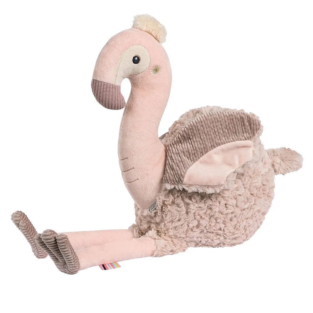 Knuffel Flamingo XL Lazy Crazy Pink 0+ 56 cm fra Fehn – produktbillede