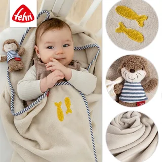 Kuscheldecke Otter Theo van Fehn in Beige, 100 × 74,5 × 0,3 mm – productfoto 3 van 3