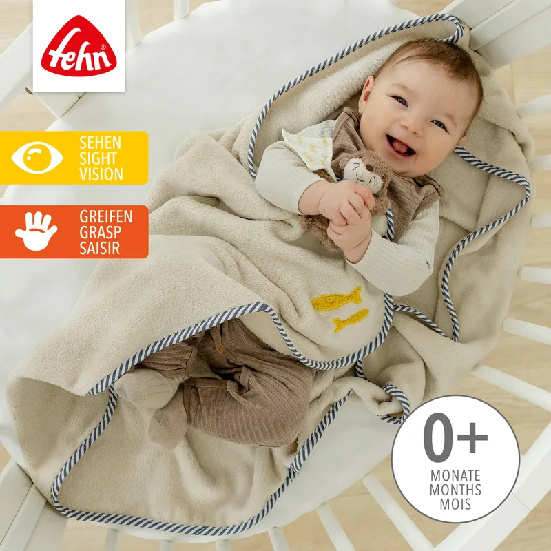Kuscheldecke Otter Theo van Fehn in Beige, 100 × 74,5 × 0,3 mm – productfoto 1 van 3