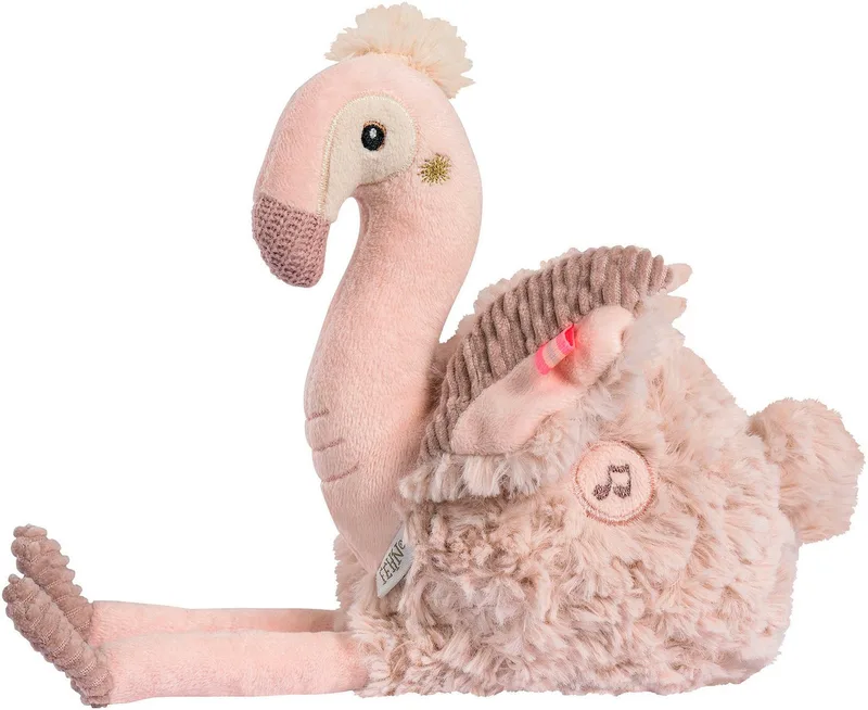 Kuscheltier Lazy, Crazy & Pink, Einschlafhilfe Flamingo fra Fehn i Lyserød – produktbillede