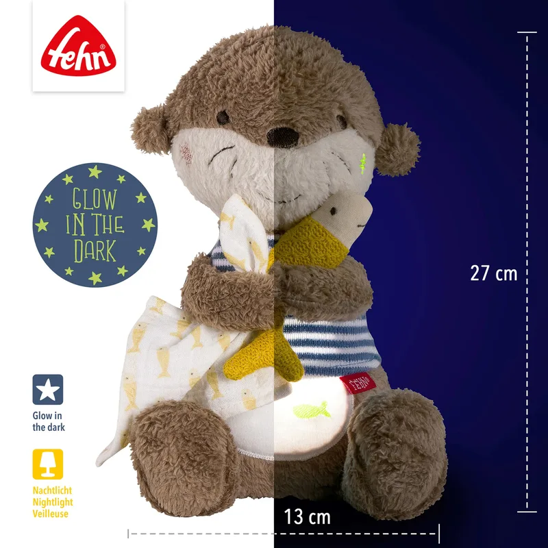 Kuscheltier Nachtlicht Otter Theo 27cm de Fehn en Marron, 27 × 12,5 × 8,5 mm – photo produit 2 sur 3