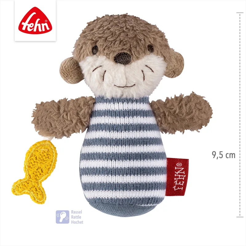 Mini-Rassel Otter Theo från Fehn i Brun, 10,5 × 8 × 3,3 mm – produktbild 2 av 3