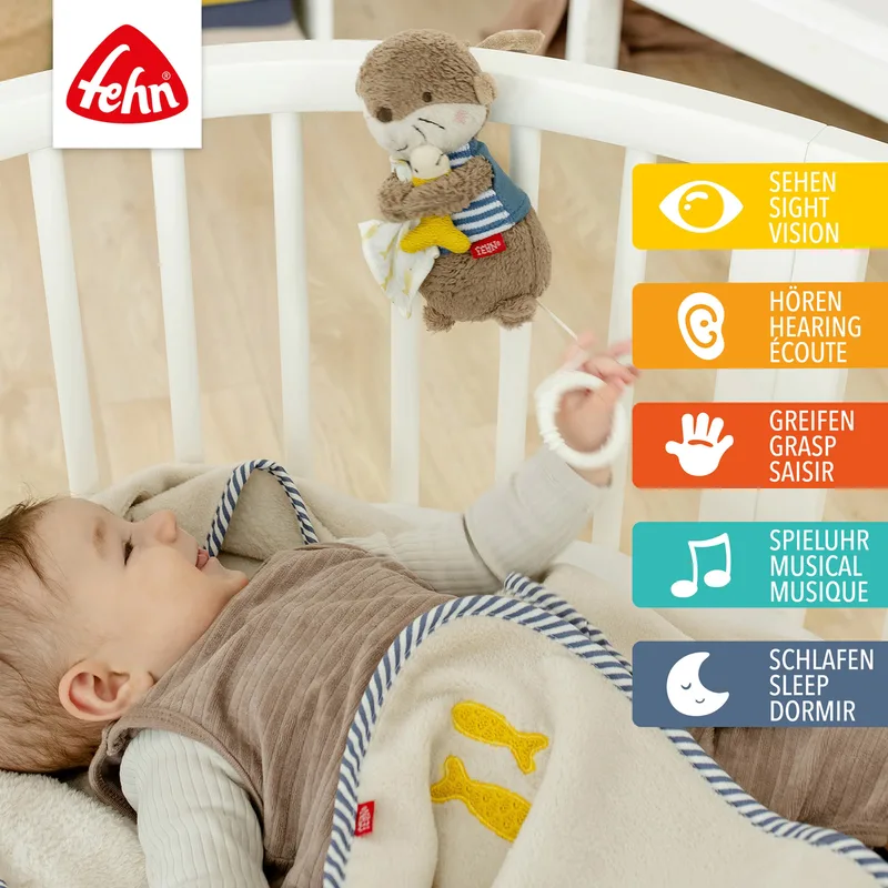 Mini-muziekdoosje otter Theo 20cm van Fehn in Bruin, 19,5 × 9 × 5,2 mm – productfoto 1 van 3