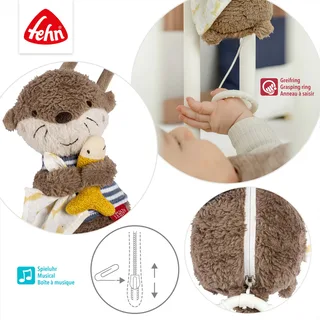 Mini-muziekdoosje otter Theo 20cm van Fehn in Bruin, 19,5 × 9 × 5,2 mm – productfoto 3 van 3
