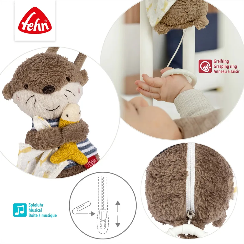 Mini-muziekdoosje otter Theo 20cm van Fehn in Bruin, 19,5 × 9 × 5,2 mm – productfoto 3 van 3