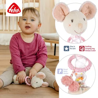 Rammelaar regenmaker muis feehnLAND van Fehn in Roze, 20 × 11,5 × 6,4 mm – productfoto 3 van 3